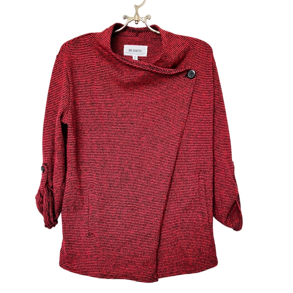 NWT BB Dakota Cowl Neck Snap Button Wrap Sweater/Cardigan Size M